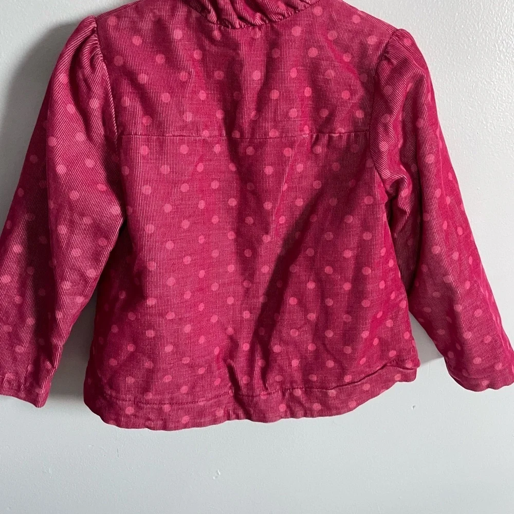 OshKosh B'gosh Pink, corduroy polka dot jacket w/big buttons size 3T